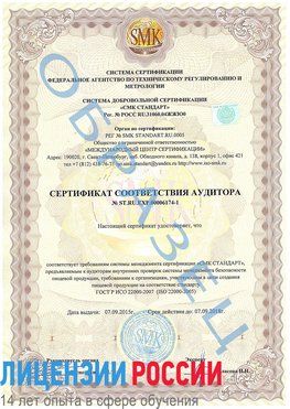 Образец сертификата соответствия аудитора №ST.RU.EXP.00006174-1 Кандалакша Сертификат ISO 22000