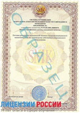 Образец сертификата соответствия (приложение) Кандалакша Сертификат ISO 13485