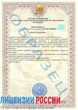 Образец сертификата соответствия (приложение) Кандалакша Сертификат ISO 27001